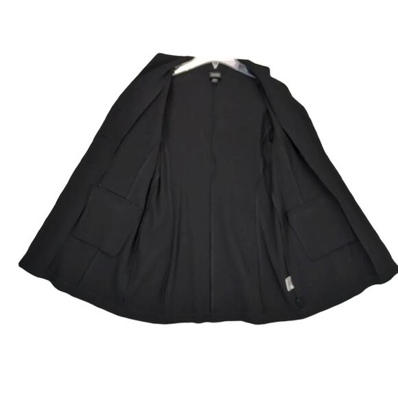 EILEEN FISHER Women's XS Black Textured Waffle Knit 3-Button Jacket Peacoat - Picture 2 of 6